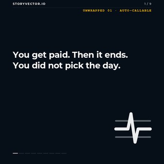 First slide: You get paid. Then it ends. You did not pick the day